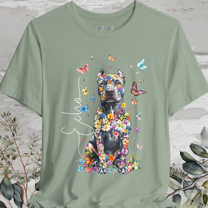 Cane Corso (Cropped ears) Floral Personalized T shirt