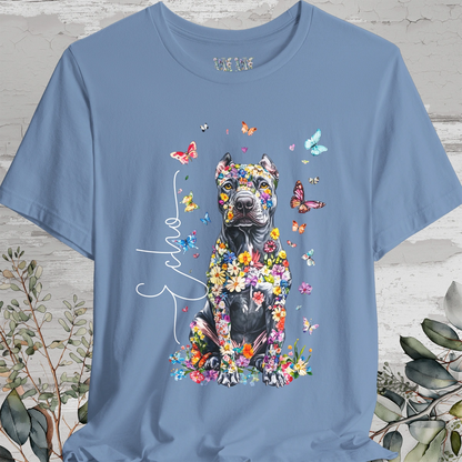 Cane Corso (Cropped ears) Floral Personalized T shirt