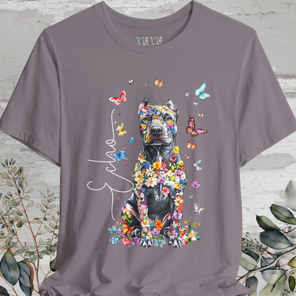 Cane Corso (Cropped ears) Floral Personalized T shirt