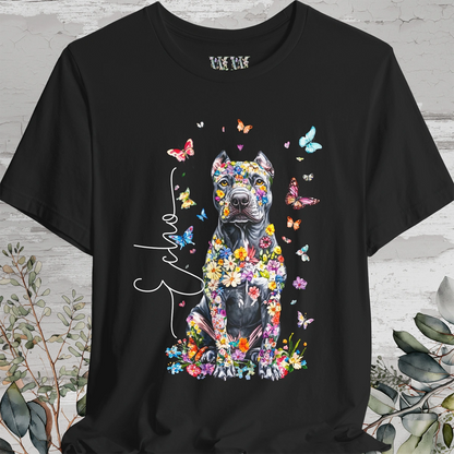 Cane Corso (Cropped ears) Floral Personalized T shirt