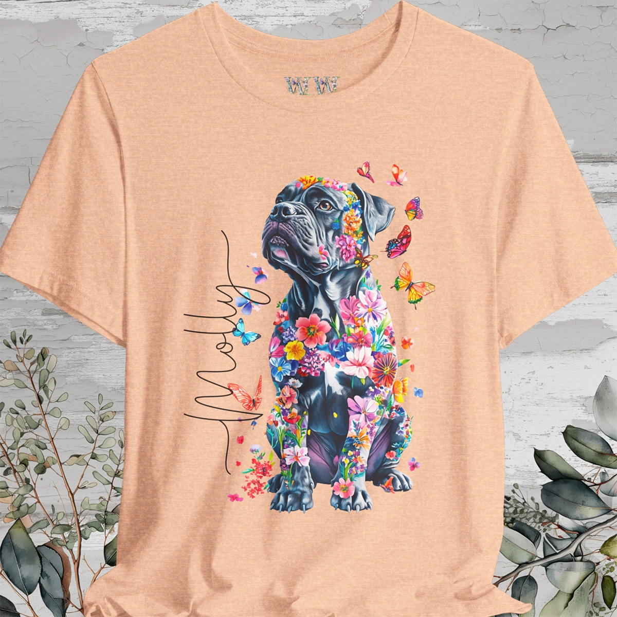 Cane Corso Floral Personalized T shirt