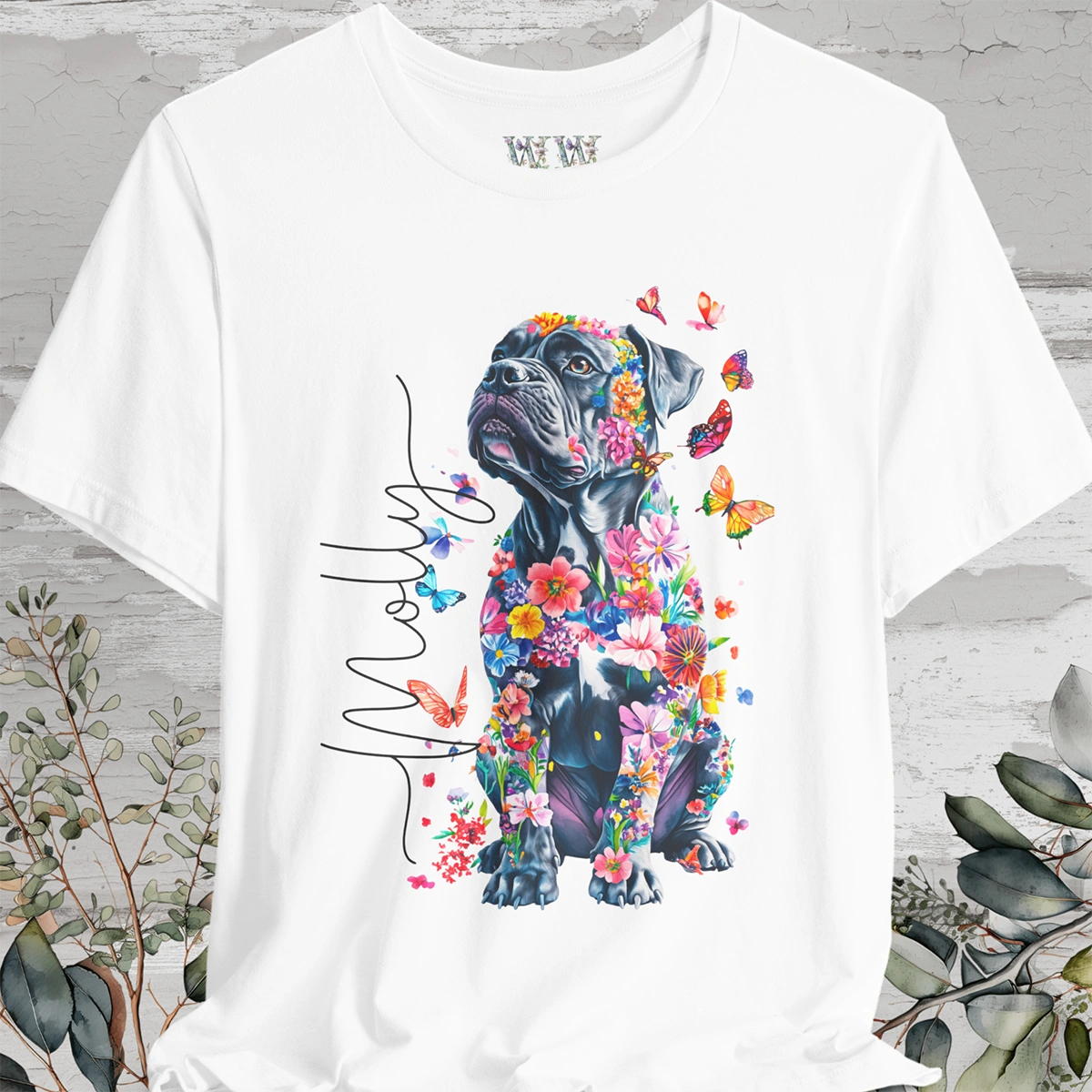 Cane Corso Floral Personalized T shirt