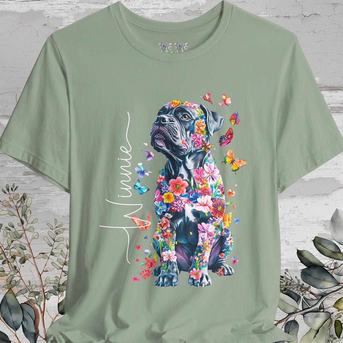 Cane Corso Floral Personalized T shirt