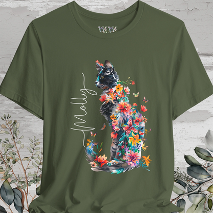 Cat #1 Floral Butterfly Personalised T shirt