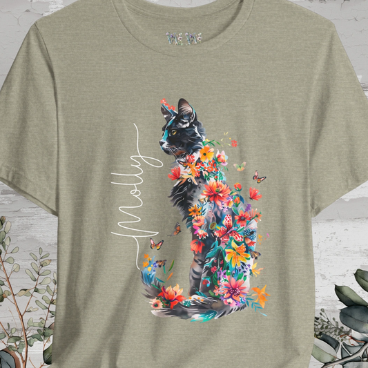 Cat #1 Floral Butterfly Personalised T shirt
