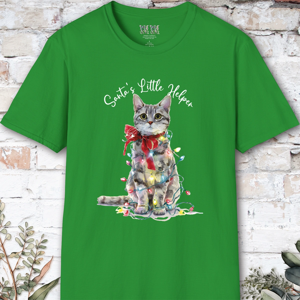 Cat #1 Santa's little helper. unisex T shirt
