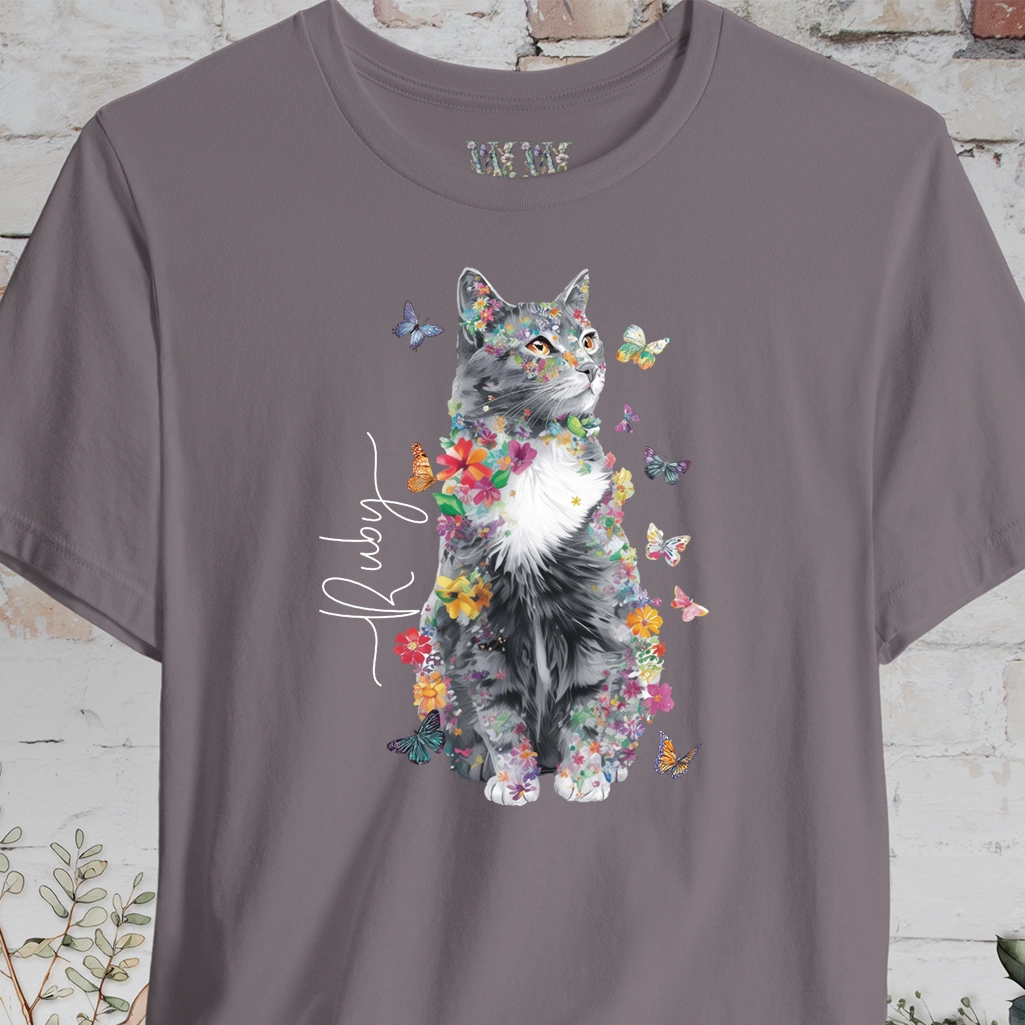 Cat #3 Floral Personalized T shirt