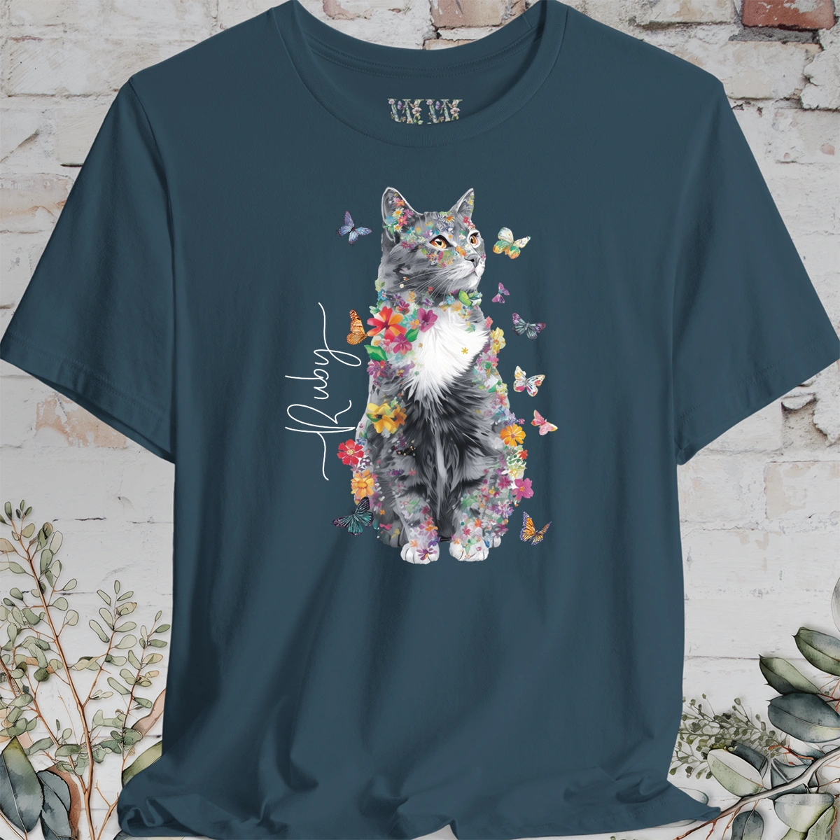 Cat #3 Floral Personalized T shirt