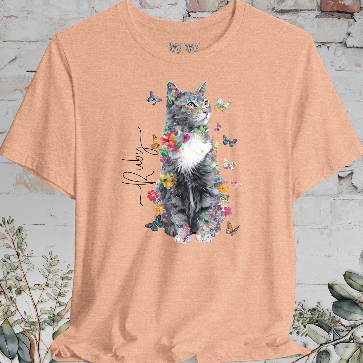 Cat #3 Floral Personalized T shirt