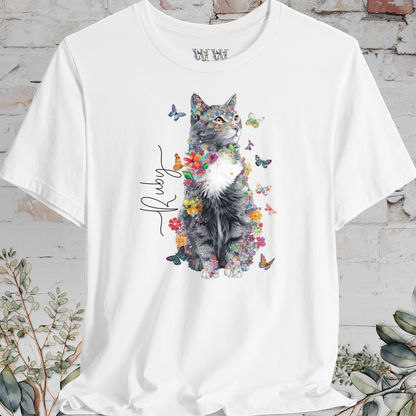 Cat #3 Floral Personalized T shirt