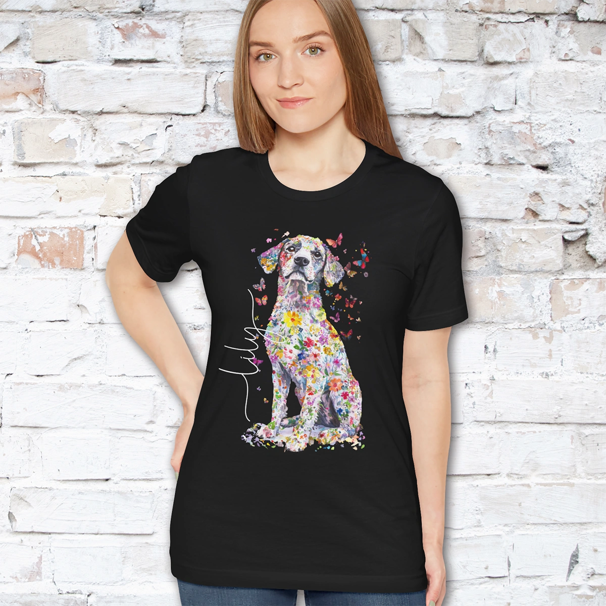 Catahoulas Floral  Personalized T shirt