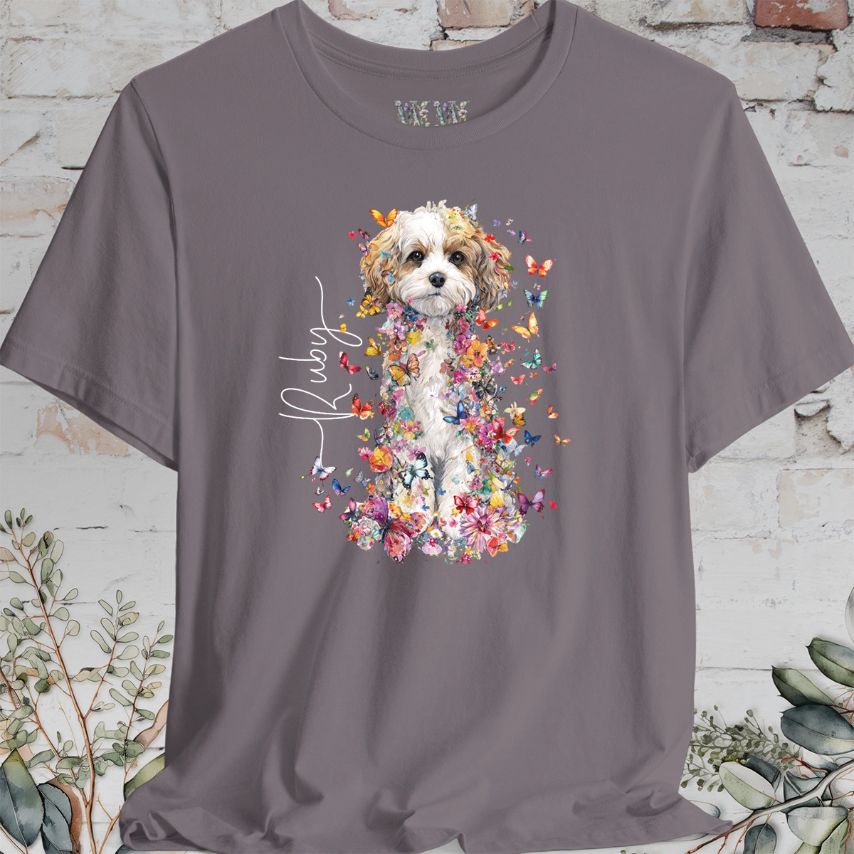 Cavachon #2 Floral Personalized T shirt