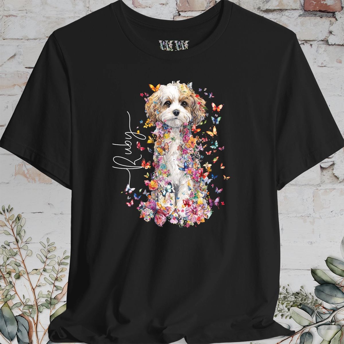 Cavachon #2 Floral Personalized T shirt