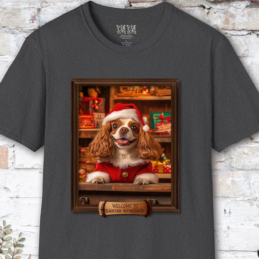 Cavalier King Charles Spaniel Santa's Workshop Unisex T shirt
