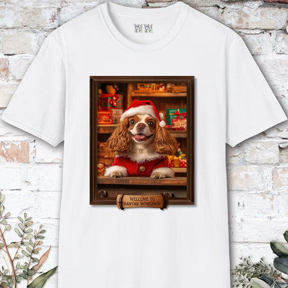 Cavalier King Charles Spaniel Santa's Workshop Unisex T shirt