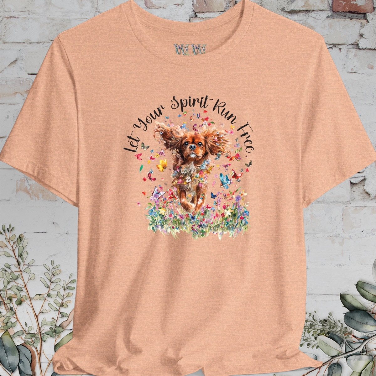Cavalier King Charles Spaniel 'Let your spirit run free' T shirt