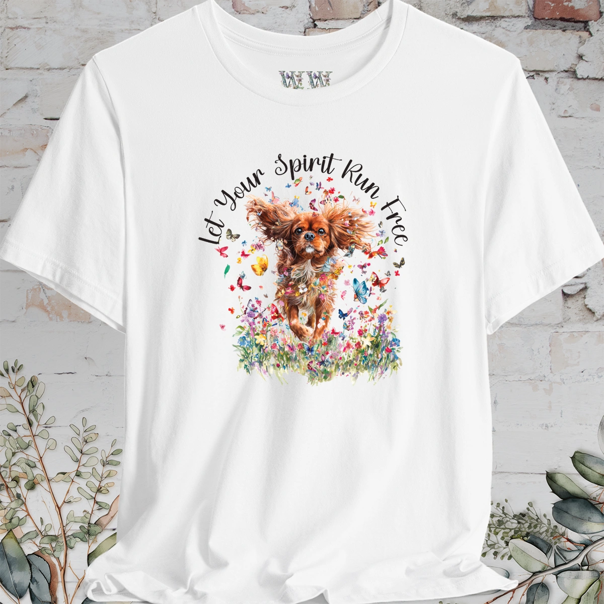 Cavalier King Charles Spaniel 'Let your spirit run free' T shirt