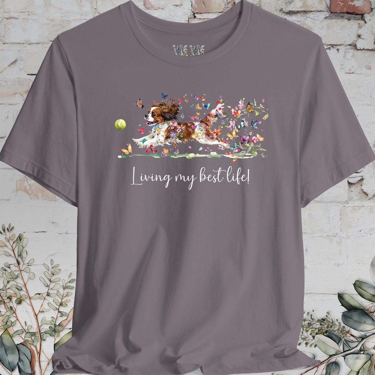 Cavalier King Charles Spaniel "Living my best life" Unisex T shirt