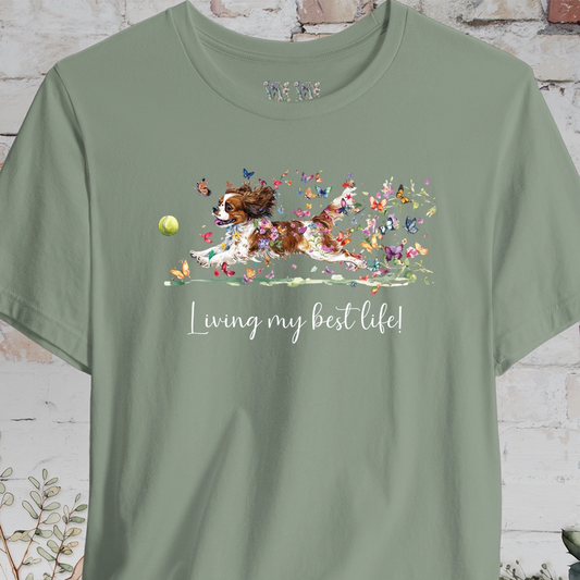 Cavalier King Charles Spaniel "Living my best life" Personalized T shirt
