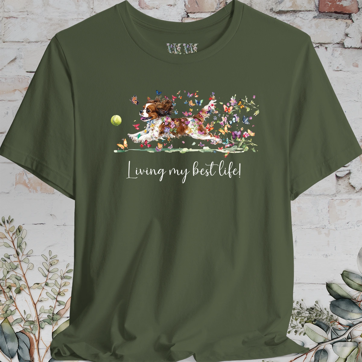 Cavalier King Charles Spaniel "Living my best life" Unisex T shirt