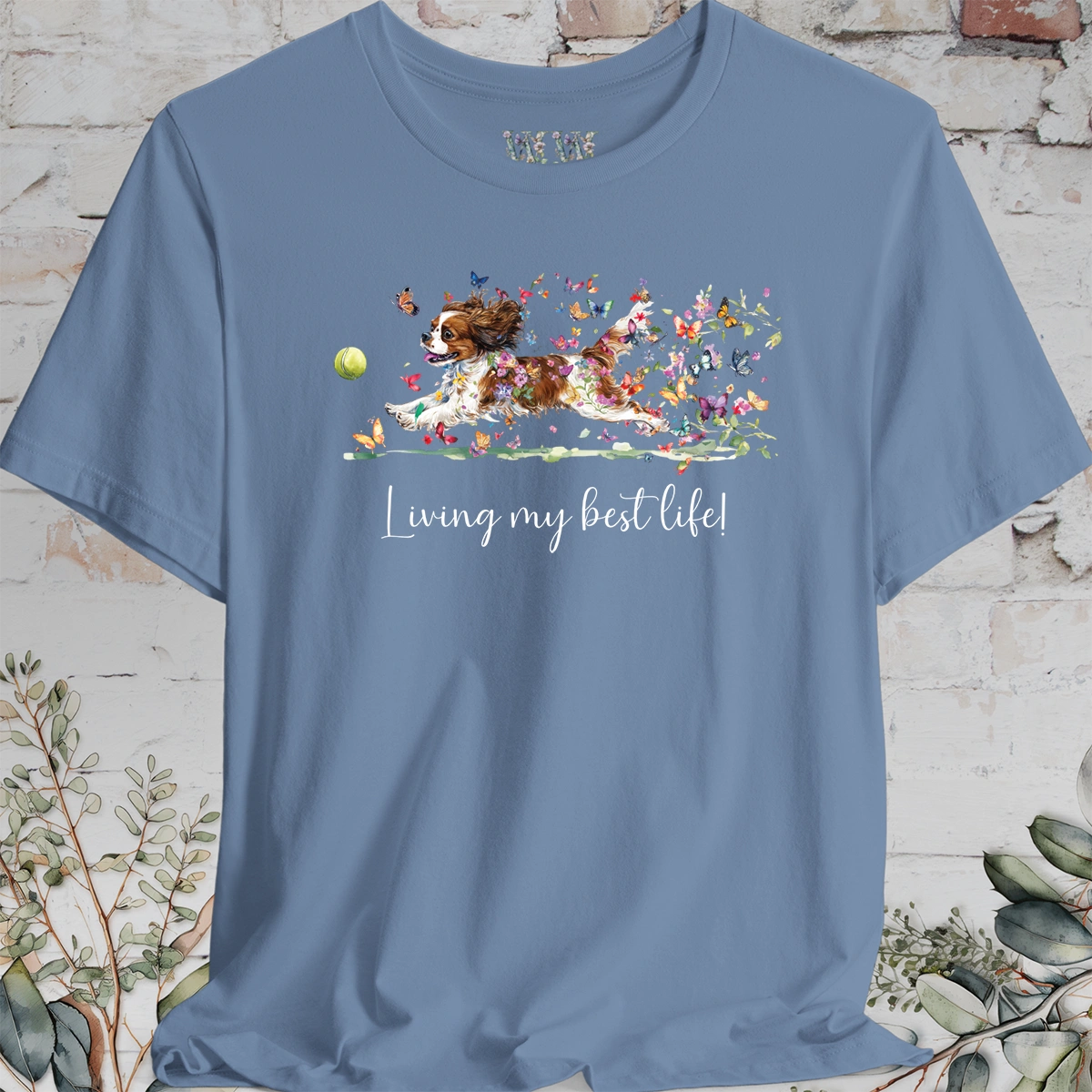 Cavalier King Charles Spaniel "Living my best life" Unisex T shirt