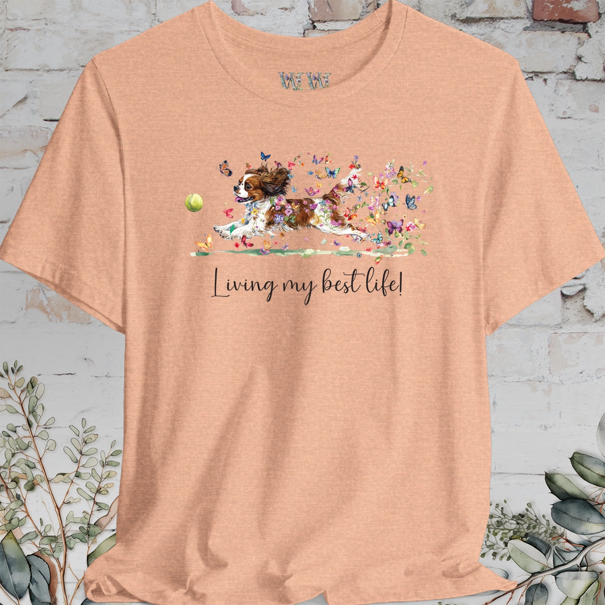 Cavalier King Charles Spaniel "Living my best life" Unisex T shirt