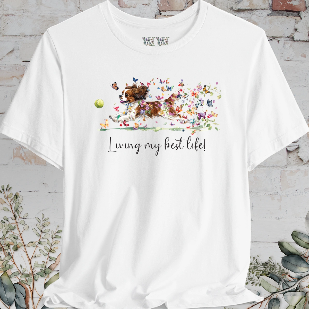 Cavalier King Charles Spaniel "Living my best life" Unisex T shirt