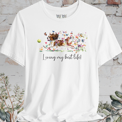 Cavalier King Charles Spaniel "Living my best life" Unisex T shirt