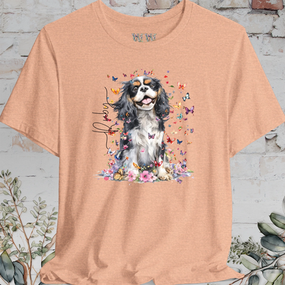 Cavalier King Charles Spaniel #3 Floral Personalized T shirt
