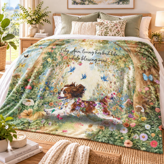 Cavalier King Charles Personalised Mystical Forest Blanket