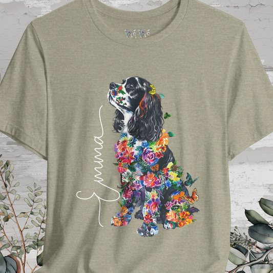 Cavalier King Charles Spaniel #1 Floral Personalized T shirt