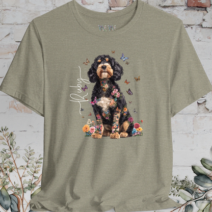 Cavapoo/Cavoodle #3, Personalised Floral Butterfly T shirt