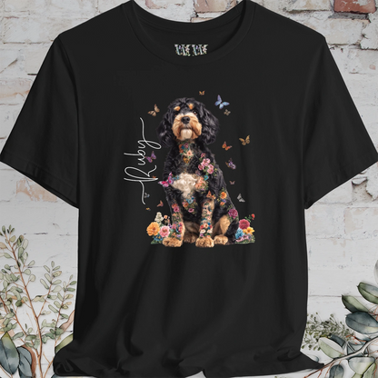 Cavapoo/Cavoodle #3, Personalised Floral Butterfly T shirt