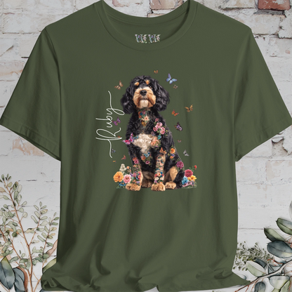Cavapoo/Cavoodle #3, Personalised Floral Butterfly T shirt