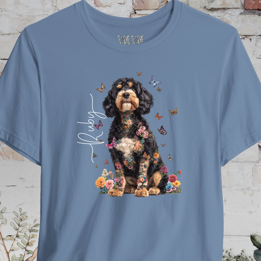Cavapoo/Cavoodle #3, Personalised Floral Butterfly T shirt