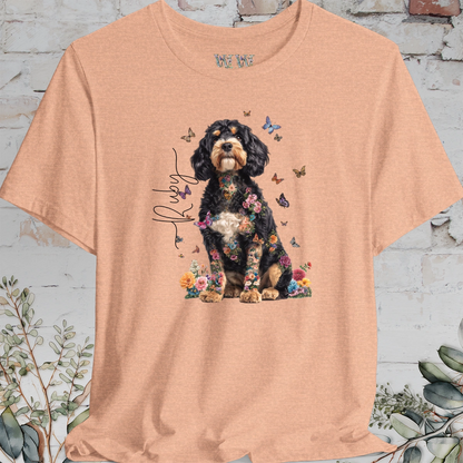 Cavapoo/Cavoodle #3, Personalised Floral Butterfly T shirt