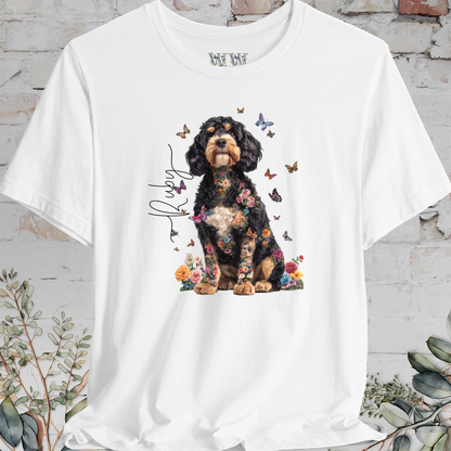 Cavapoo/Cavoodle #3, Personalised Floral Butterfly T shirt