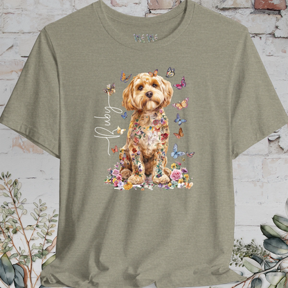 Cavapoo/Cavoodle/Cockapoo #4 Personalised Floral Butterfly T shirt