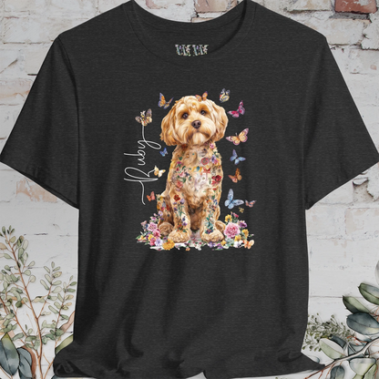 Cavapoo/Cavoodle/Cockapoo #4 Personalised Floral Butterfly T shirt