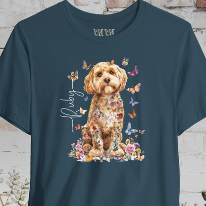Cavapoo/Cavoodle/Cockapoo #4 Personalised Floral Butterfly T shirt
