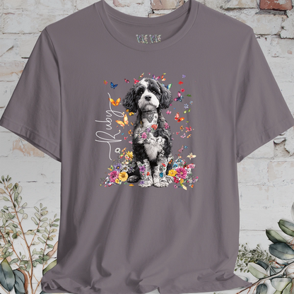 Cavapoo/Cavoodle/Cockapoo #5 Personalised Floral Butterfly T shirt