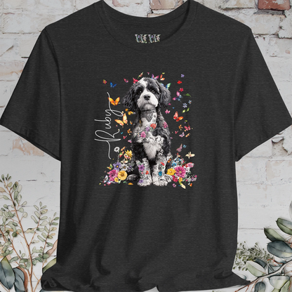 Cavapoo/Cavoodle/Cockapoo #5 Personalised Floral Butterfly T shirt