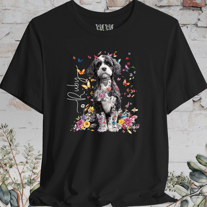 Cavapoo/Cavoodle/Cockapoo #5 Personalised Floral Butterfly T shirt