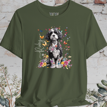 Cavapoo/Cavoodle/Cockapoo #5 Personalised Floral Butterfly T shirt