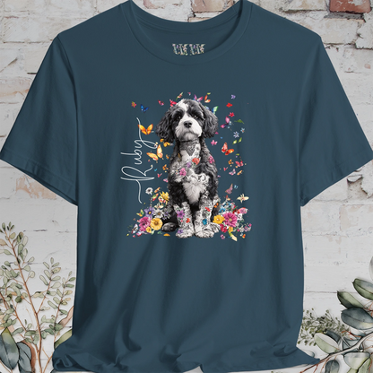 Cavapoo/Cavoodle/Cockapoo #5 Personalised Floral Butterfly T shirt