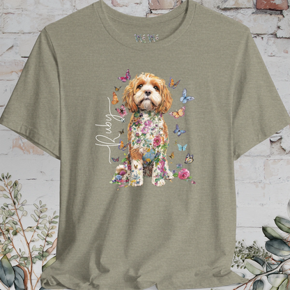 Cockapoo/Cavapoo/Cavoodle #6 Personalised Floral Butterfly T shirt