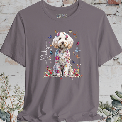 Cavapoo/Cavoodle #7 Personalised Floral Butterfly T shirt