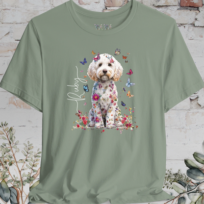 Cavapoo/Cavoodle #7 Personalised Floral Butterfly T shirt