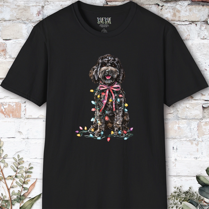 Cockapoo/Cavoodle Fairy Lights Christmas T shirt.