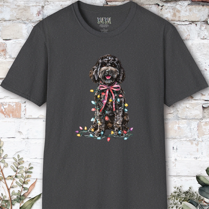 Cockapoo/Cavoodle Fairy Lights Christmas T shirt.